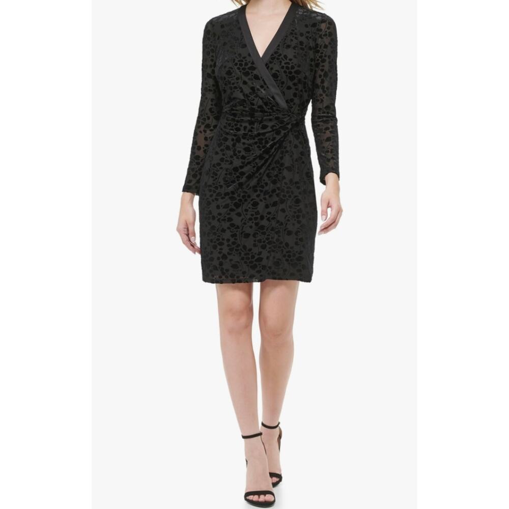 NEW Tommy Hilfiger Velvet Floral Dress Color Black Size 10‎ - Picture 2 of 13